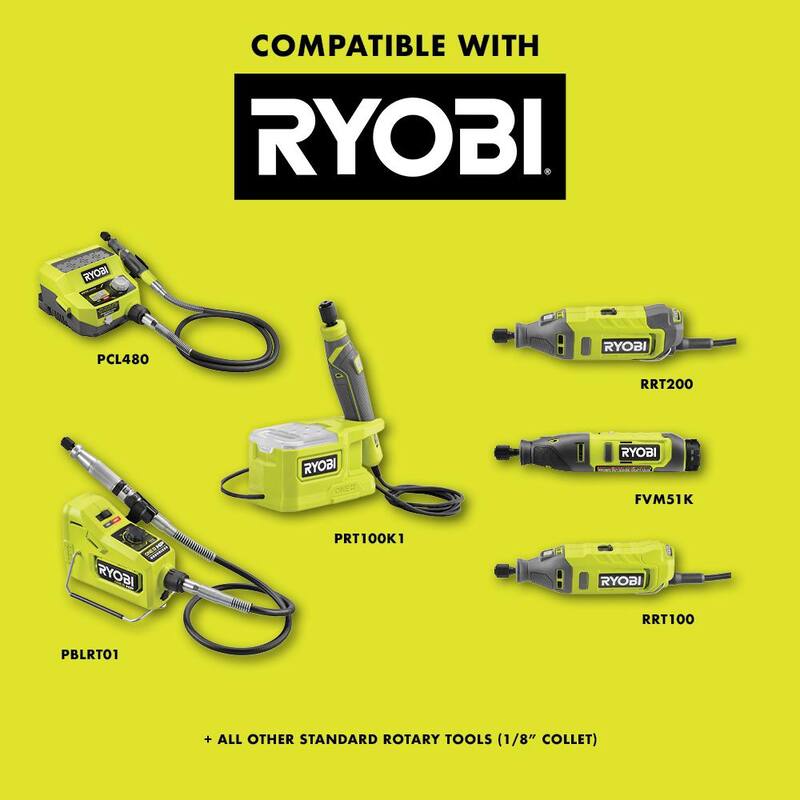 Herramienta rotativa RYOBI 1/8 pulgadas. Punta de grabado de cilindro de carburo (Para metal, plástico y madera) - A90CE06