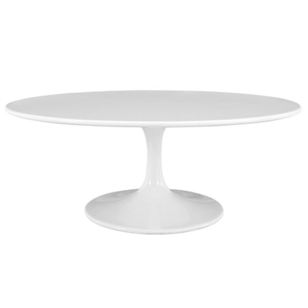 East End Imports Lippa 42 in. Oval-Shaped Wood Top Coffee Table, White - EEI-1139-WHI