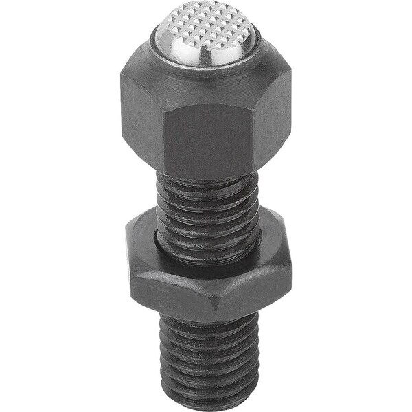 Kipp Self-Aligning Pads, Adjustable, L=36, 6, Form:F Serrated, Steel Mang-Phosphated, Comp:Steel - K0287.308