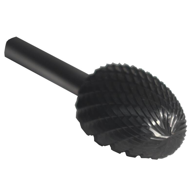 Broca Rotativa de Carburo de Tungsteno Ovalada de 1/4 pulg. x 3/8 pulg. con Vástago de 1/4 pulg. - DULSE1