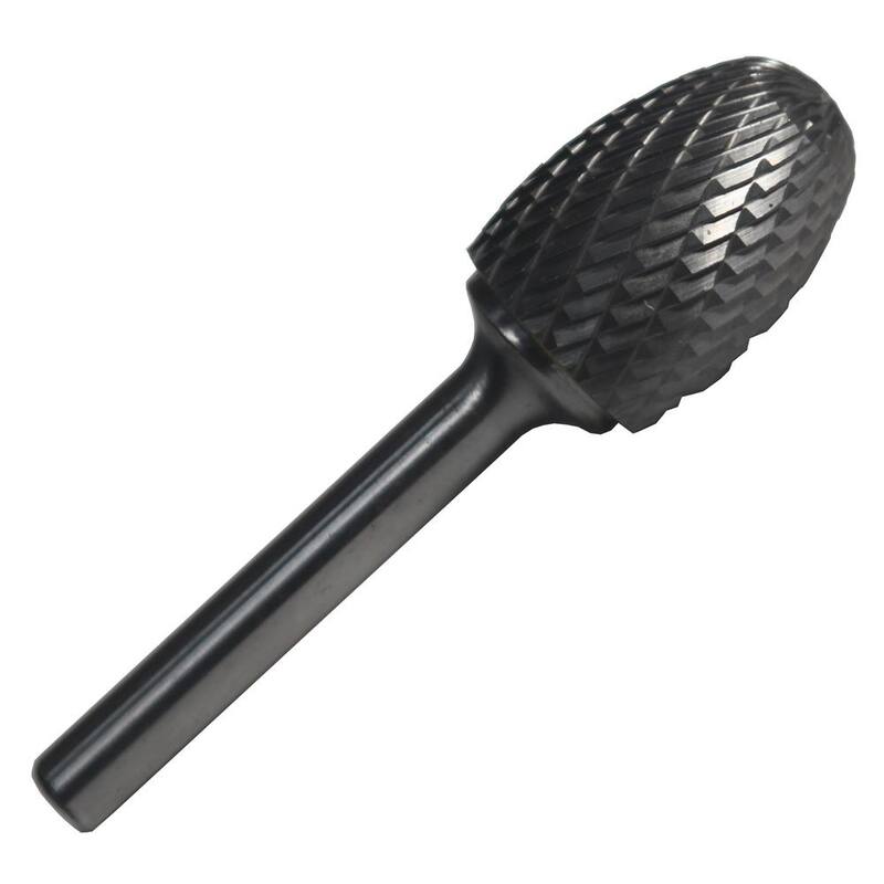Broca Rotativa de Carburo de Tungsteno Ovalada de 1/4 pulg. x 3/8 pulg. con Vástago de 1/4 pulg. - DULSE1