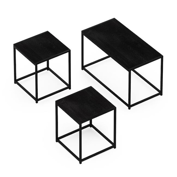 Furinno Furinno FM19124AM Camnus Modern Living Room Table Set with One Coffee Table & Two End Tables; Americano - FM19124AM