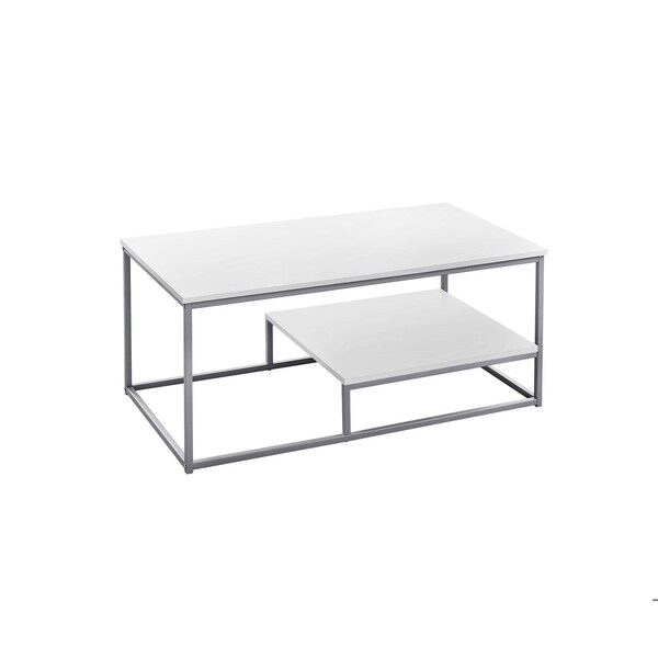 Homeroots White, Silver Metal Table Set - 3 Piece - 366093