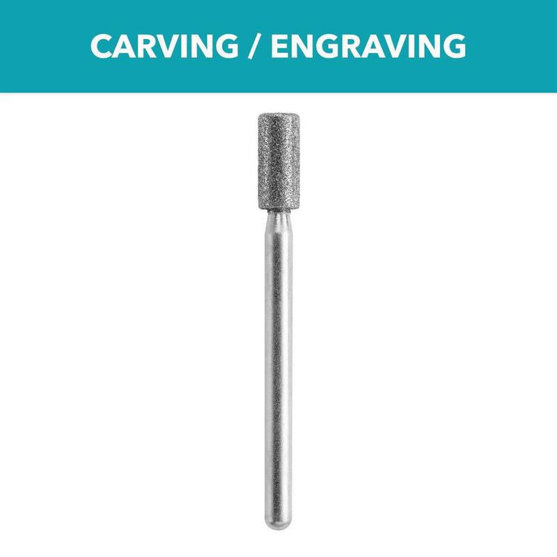 Rueda cilíndrica con punta de diamante para accesorio rotativo Dremel de 3/16 pulgadas para madera, cerámica, vidrio, acero endurecido y piedras semipreciosas - 7123.