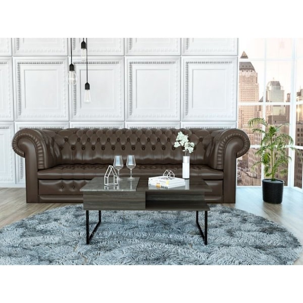 Tuhome Armin Lift Top Coffee Table, One Shelf, Espresso/Onyx - MCX6257