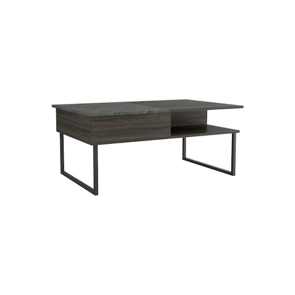 Tuhome Armin Lift Top Coffee Table, One Shelf, Espresso/Onyx - MCX6257
