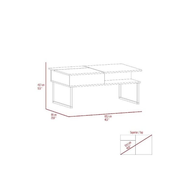 Tuhome Armin Lift Top Coffee Table, One Shelf, Espresso/Onyx - MCX6257