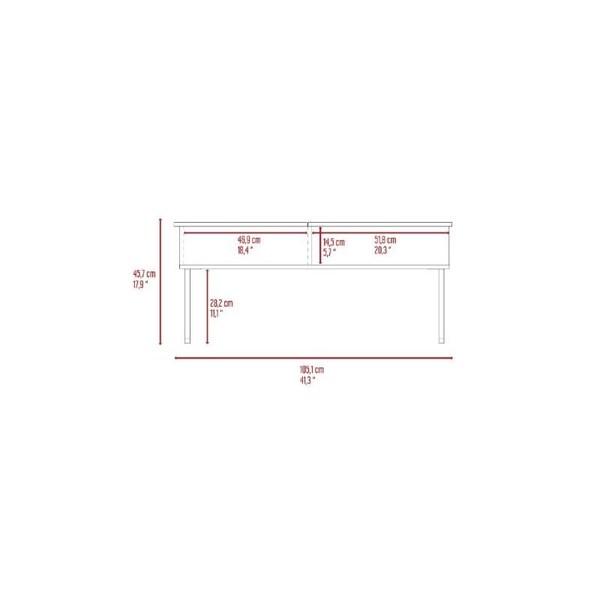 Tuhome Armin Lift Top Coffee Table, One Shelf, Espresso/Onyx - MCX6257