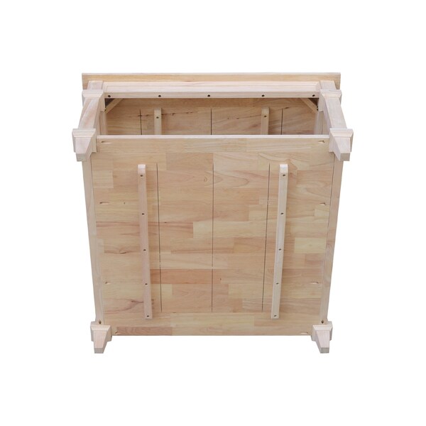 International Concepts Josephine Solid Wood Square Coffee Table with Shelf, 36X36X2, Unfinished - OT-19SC