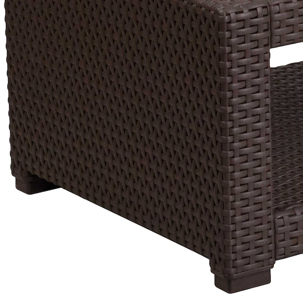 Flash Furniture Seneca Chocolate Brown Faux Rattan Coffee Table - DAD-SF1-R-GG