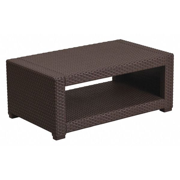 Flash Furniture Seneca Chocolate Brown Faux Rattan Coffee Table - DAD-SF1-R-GG