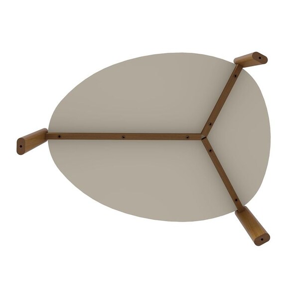 Manhattan Comfort Mid-Century Modern Gales Coffee Table with Solid Wood Legs in Greige - CT-82735-OW