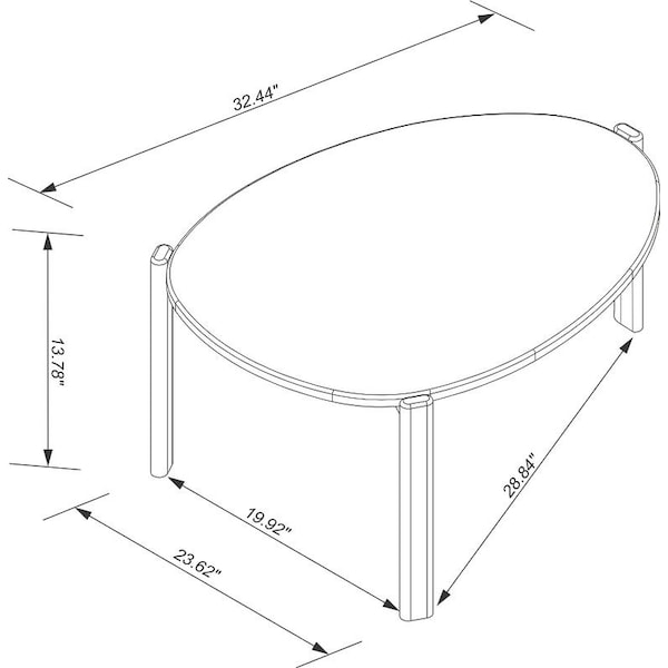 Manhattan Comfort Mid-Century Modern Gales Coffee Table with Solid Wood Legs in Greige - CT-82735-OW