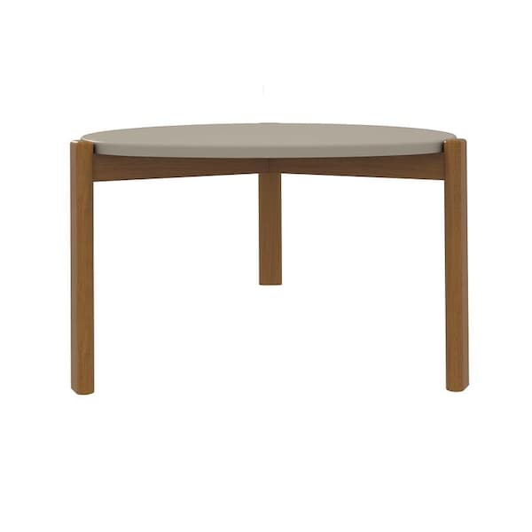 Manhattan Comfort Mid-Century Modern Gales Coffee Table with Solid Wood Legs in Greige - CT-82735-OW