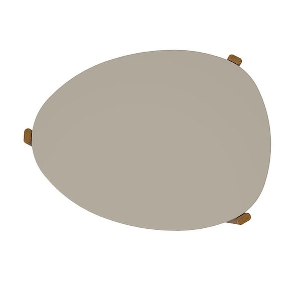 Manhattan Comfort Mid-Century Modern Gales Coffee Table with Solid Wood Legs in Greige - CT-82735-OW