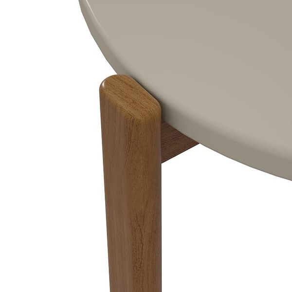 Manhattan Comfort Mid-Century Modern Gales Coffee Table with Solid Wood Legs in Greige - CT-82735-OW