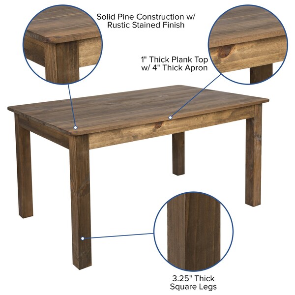 Flash Furniture Farm Table, 4 Chair Cushions Set, 60"x38" - XA-FARM-18-GG