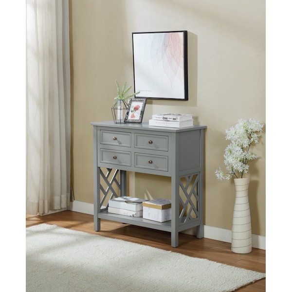 Alaterre Furniture 32 X 14 X 32, Pine with Composite Wood Top, Gray - ANCT1040