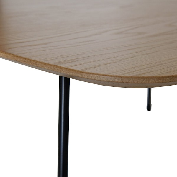 Leisuremod Pemborke Square Coffee Table with Wood Top and Powder Coated Iron Frame Accent Table, Natural Wood - PTSBL-31NW