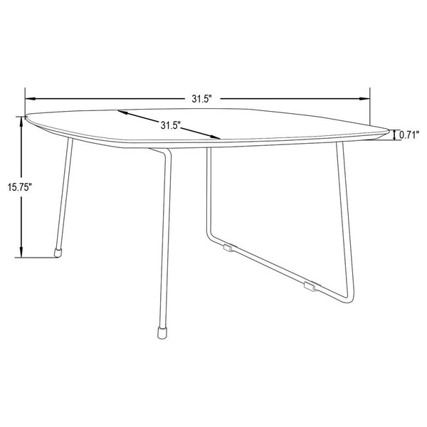 Leisuremod Pemborke Square Coffee Table with Wood Top and Powder Coated Iron Frame Accent Table, Natural Wood - PTSBL-31NW