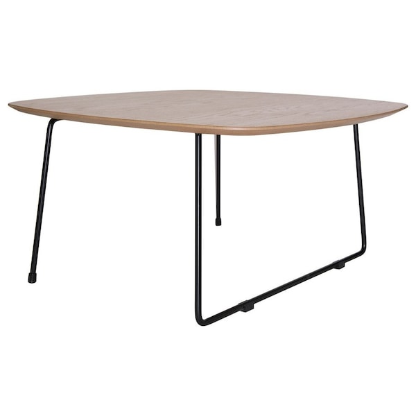 Leisuremod Pemborke Square Coffee Table with Wood Top and Powder Coated Iron Frame Accent Table, Natural Wood - PTSBL-31NW