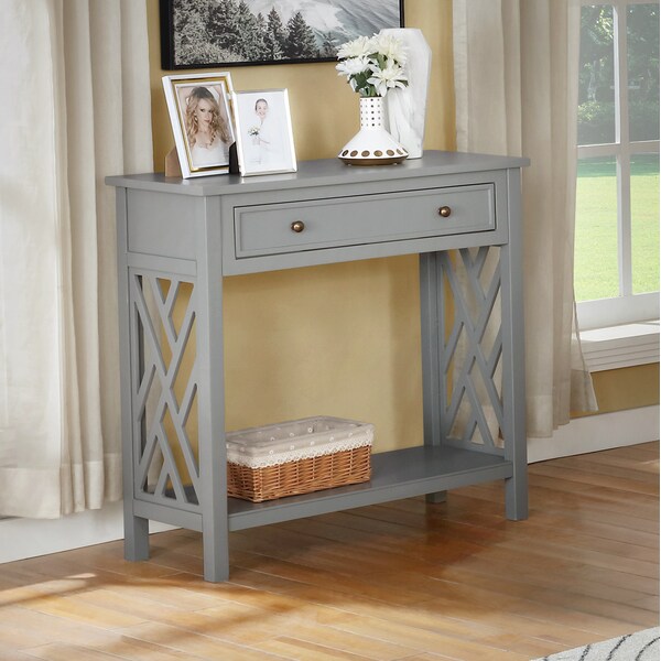 Alaterre Furniture 32 X 14 X 32, Pine with Composite Wood Top, Gray - ANCT1840