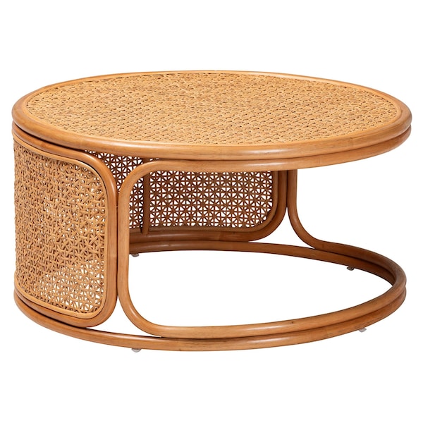 Bali & Pari Eldon Bohemian Honey Rattan Coffee Table - 245-13586-ZORO