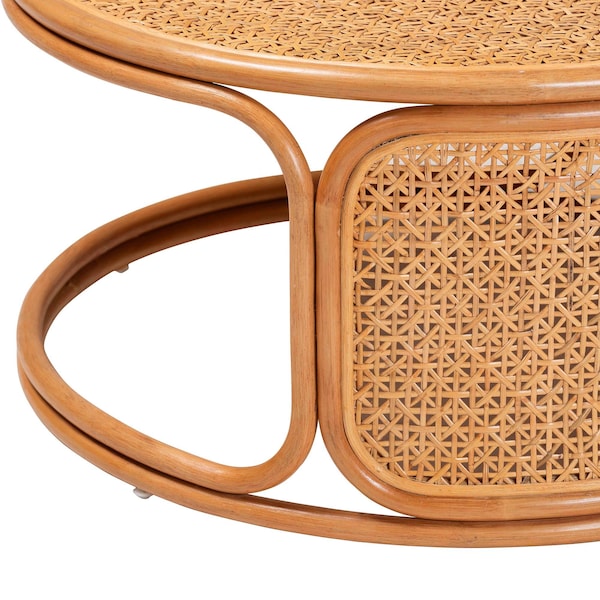 Bali & Pari Eldon Bohemian Honey Rattan Coffee Table - 245-13586-ZORO