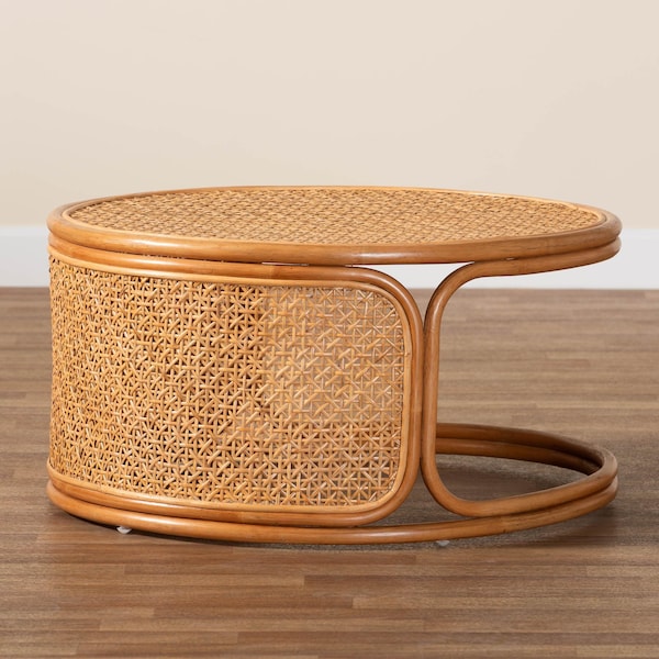Bali & Pari Eldon Bohemian Honey Rattan Coffee Table - 245-13586-ZORO