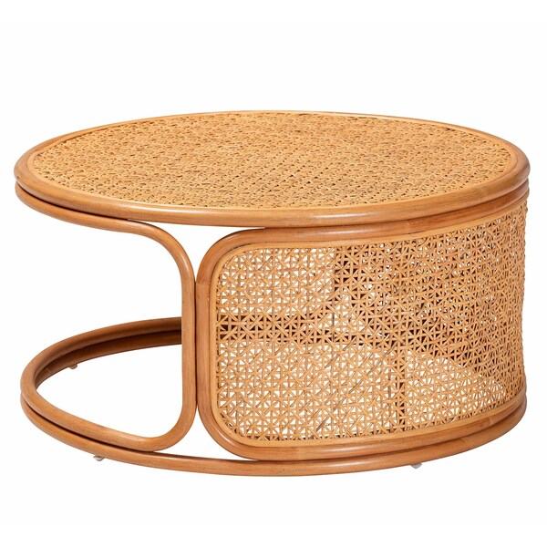 Bali & Pari Eldon Bohemian Honey Rattan Coffee Table - 245-13586-ZORO