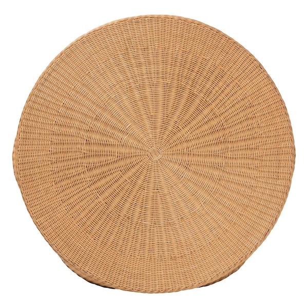 Bali & Pari Palm Bohemian Honey Scallop Rattan Coffee Table - 244-13635-ZORO