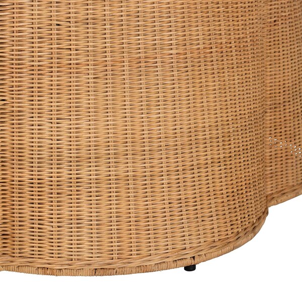 Bali & Pari Palm Bohemian Honey Scallop Rattan Coffee Table - 244-13635-ZORO