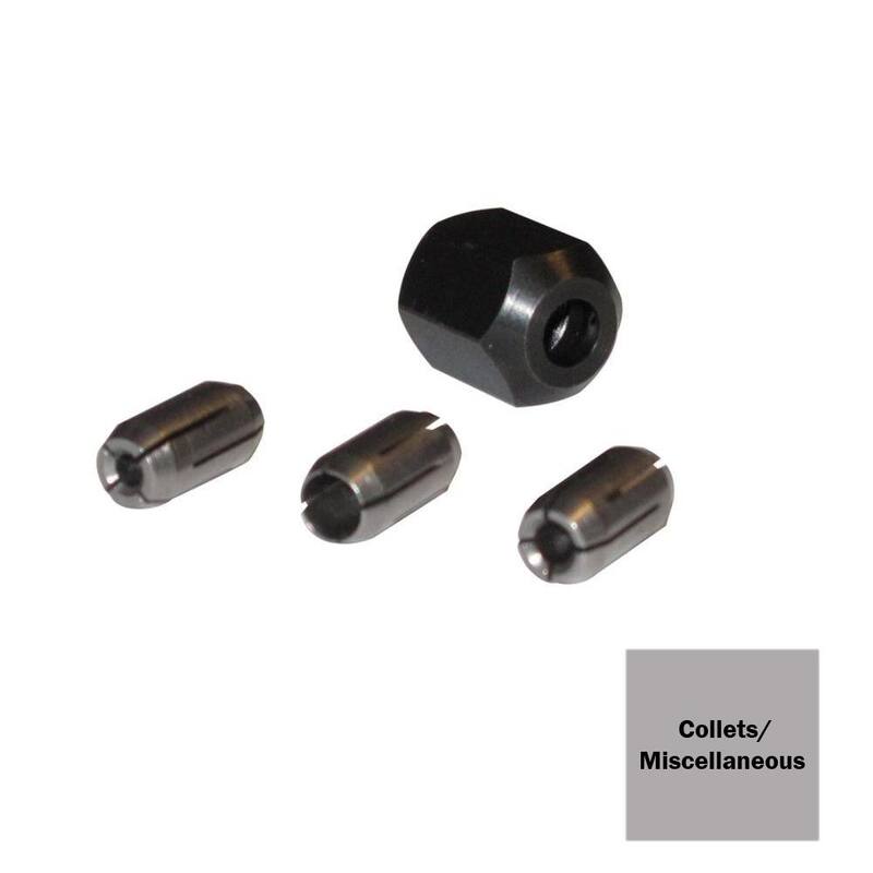 Juego de pinzas y tuerca de pinza de repuesto Rotozip 1/8 in. 5/32 in. y 1/4 in. (4 piezas) - CN1