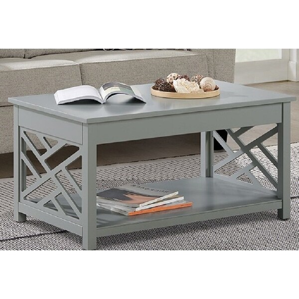 Alaterre Furniture 36 X 22 X 18, Pine with Composite Wood Top, Gray - ANCT1440