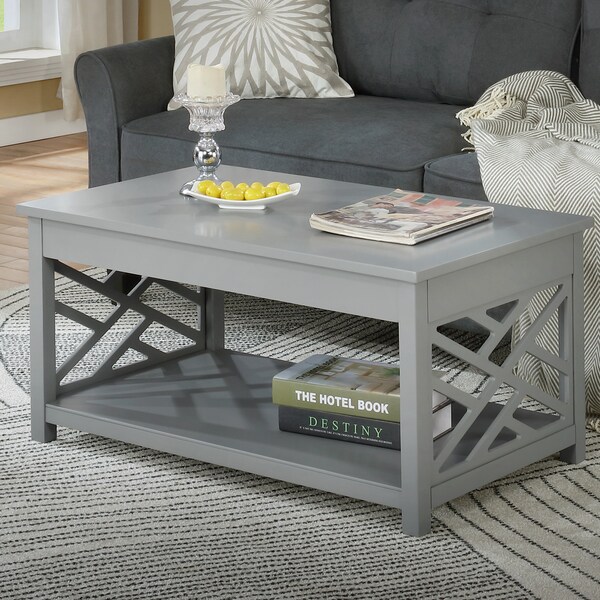 Alaterre Furniture 36 X 22 X 18, Pine with Composite Wood Top, Gray - ANCT1440