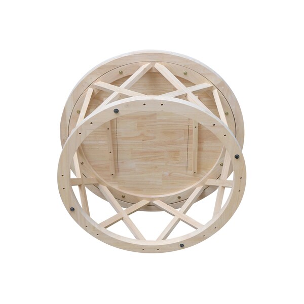 International Concepts Round Ceylon Coffee Table, 40 in W X 40 in L X 18 in H, Wood, Unfinished - OT-46CR