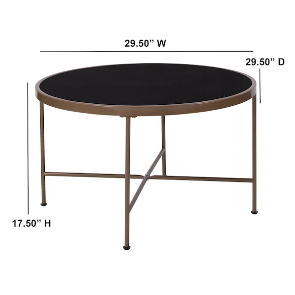 Flash Furniture Coffee Table, Black Glass, Chelsea - NAN-JN-21751CT-GG