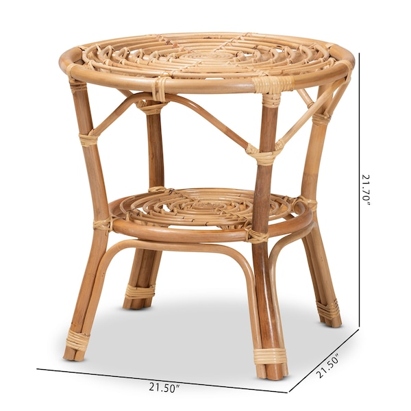 Baxton Studio Cariel Modern Bohemian Natural Brown Rattan Coffee Table - 210-12720