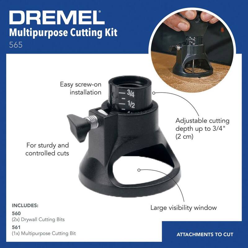 Kit de corte multiusos de Dremel para cortar madera, plástico, fibra de vidrio, tablarroca, aluminio y revestimiento de vinilo (4 piezas) - 565