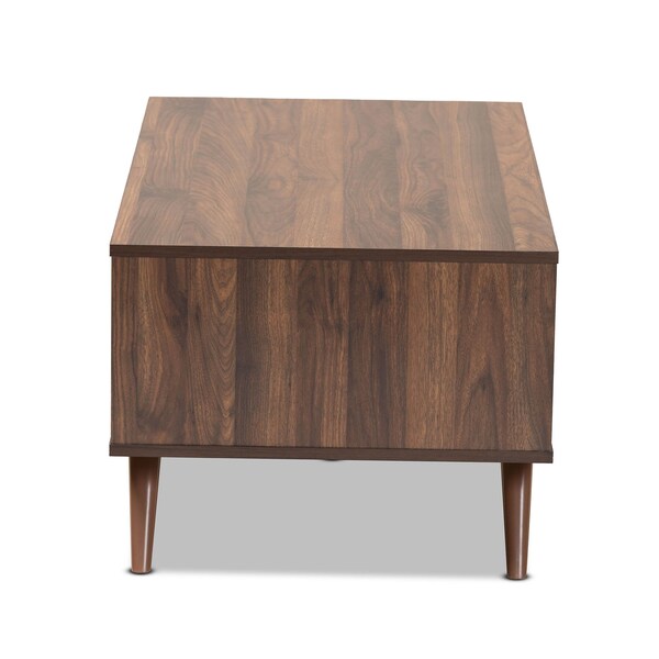 Baxton Studio Naoki Grey and Walnut Finished Wood 1-Drawer Coffee Table - 168-10754