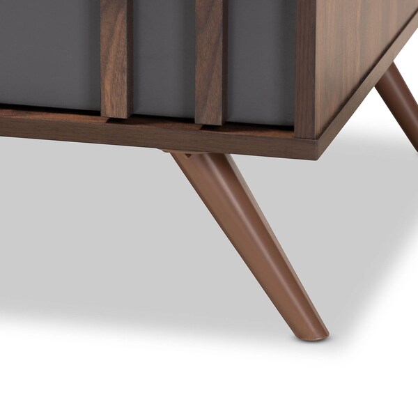 Baxton Studio Naoki Grey and Walnut Finished Wood 1-Drawer Coffee Table - 168-10754