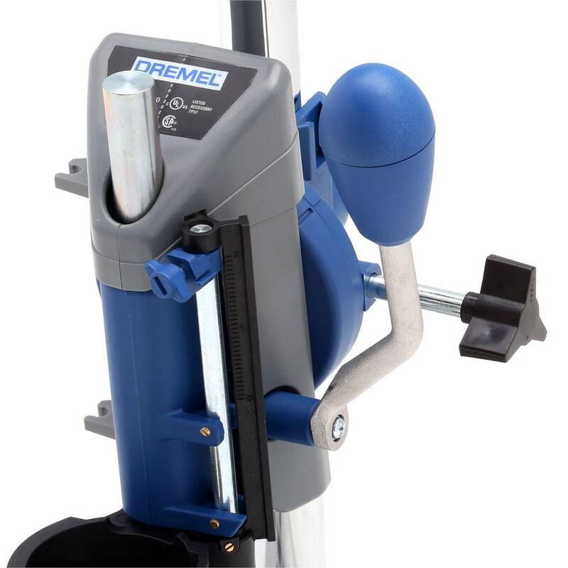 Soporte de estación de trabajo para herramienta rotativa Dremel y prensa de taladro con mandril sin llave para múltiples accesorios de 1/32 a 1/8 de pulgada - 220-01+4486