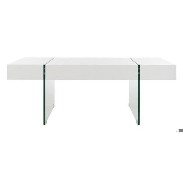Safavieh Jacob Rectangular Glass Leg Modern Coffee Table, White - COF7001A