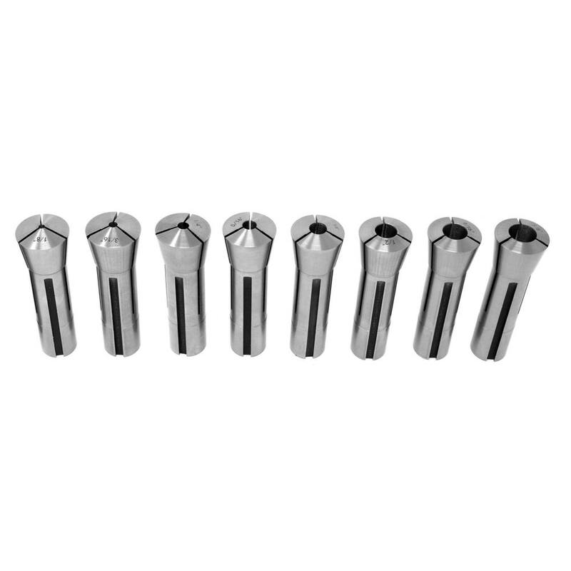Set de pinzas de acero imperial para máquinas fresadoras de metal R8 (8 piezas) - 33182A