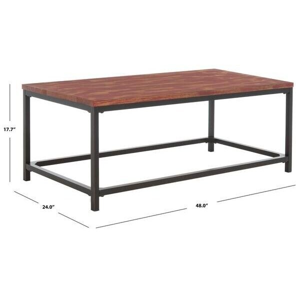 Safavieh Alec Coffee Table- Distressed Red Barn - 17.7 x 24 x 48 in. - AMH6545E