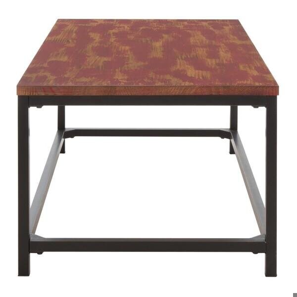 Safavieh Alec Coffee Table- Distressed Red Barn - 17.7 x 24 x 48 in. - AMH6545E