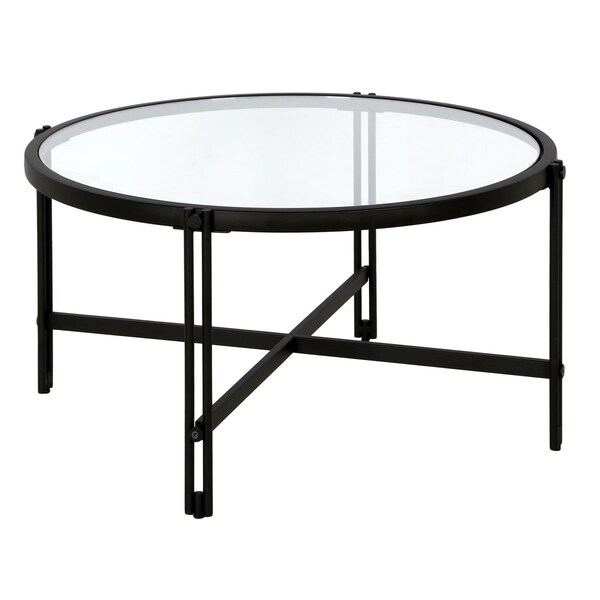 Hudson & Canal 32 in. Inez Round Coffee Table Blackened Bronze - CT1518