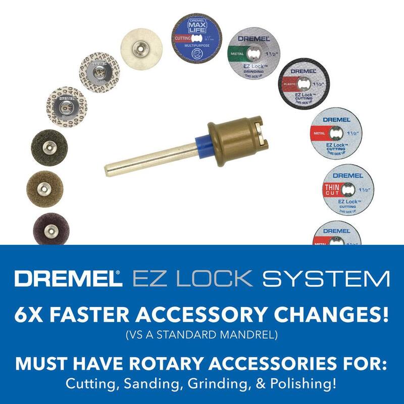 Mandril para herramienta rotativa Dremel EZ Lock con rueda de corte de azulejo de diamante de 1-1/2 pulgadas para azulejos y materiales cerámicos - EZ402 + EZ545