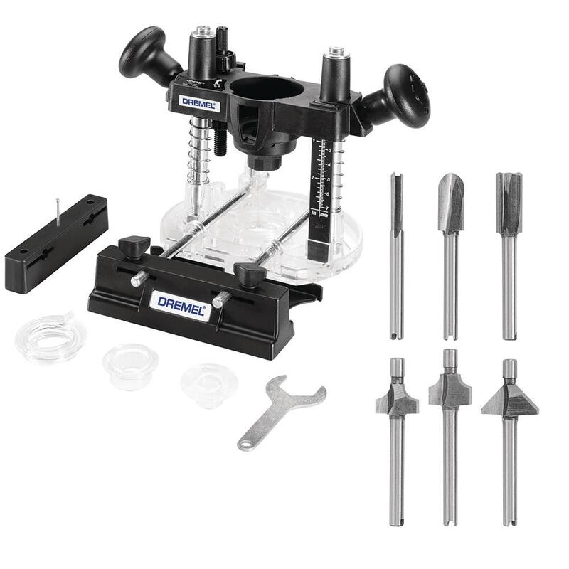 Broca de router de inmersión Dremel con juego de brocas de router de acero para materiales blandos y madera (6 piezas) - 335-01+692