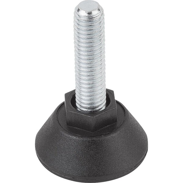 Kipp Levelling Foot Round With Hexagon M08X40, D=30, Polyamide, Comp:Steel - K0675.3008X040